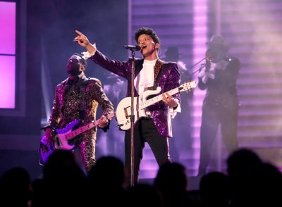 Bruno Mars Was Fully Committed To His Prince Tribute At The Grammys